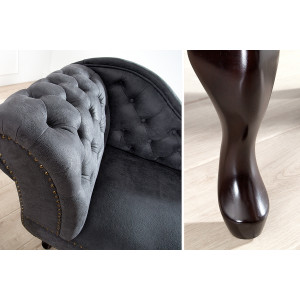 Lenoška CHESTERFIELD antik šedá mikrovlákno Chesterfield Sedací soupravy 37475