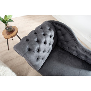 Lenoška CHESTERFIELD antik šedá mikrovlákno Chesterfield Sedací soupravy 37475