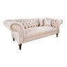 Pohovka PARIS 225 cm šampaňská samet Chesterfield Sedací soupravy 42662