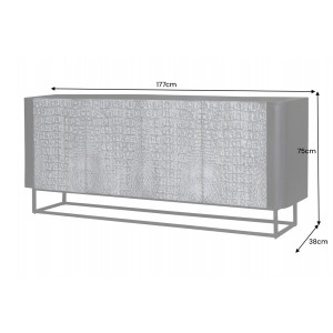 Komoda Krokodil 177cm šedá mango  Komody 44647