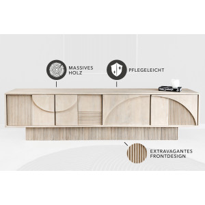 Televizní stolek Art Deco 200cm masiv mango  TV stolky a komody 44061