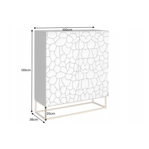 Vysoká komoda Vulcano 120cm Mosaik hnědá / černá  Komody a šatní skříně 44650