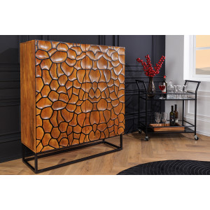 Vysoká komoda Vulcano 120cm Mosaik hnědá / černá  Komody a šatní skříně 44650