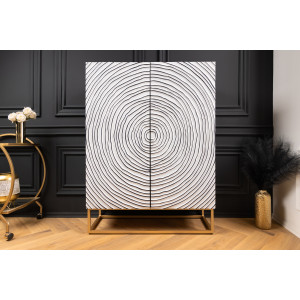 Vysoká komoda Zen Circle 120cm bílá / černá  Komody a šatní skříně 44492