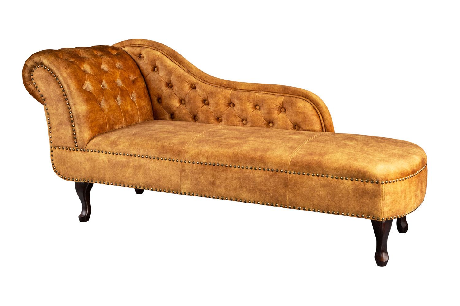 Lenoška Chesterfield 170cm tmavě žlutá samet Chesterfield Sedací soupravy 41252