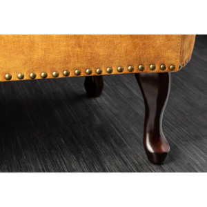 Lenoška Chesterfield 170cm tmavě žlutá samet Chesterfield Sedací soupravy 41252