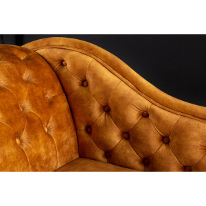 Lenoška Chesterfield 170cm tmavě žlutá samet Chesterfield Sedací soupravy 41252