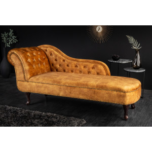 Lenoška Chesterfield 170cm tmavě žlutá samet Chesterfield Sedací soupravy 41252