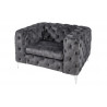 Křeslo Modern Barock tmavě šedé samet Chesterfield Sedací soupravy 41297