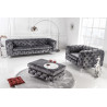 Křeslo Modern Barock tmavě šedé samet Chesterfield Sedací soupravy 41297