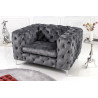 Křeslo Modern Barock tmavě šedé samet Chesterfield Sedací soupravy 41297