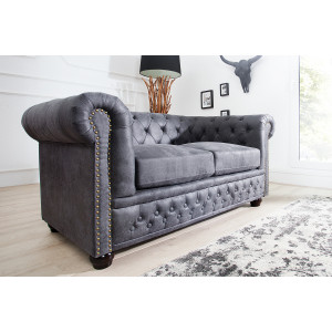 Pohovka CHESTERFIELD 2M GREY Chesterfield Sedací soupravy 37390