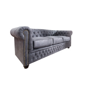 Pohovka Chesterfield 3M šedá Chesterfield Sedací soupravy 37391