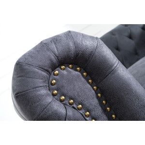 Pohovka Chesterfield 3M šedá Chesterfield Sedací soupravy 37391