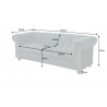 Pohovka CHESTERFIELD 3M 200 CM petrolejová samet Chesterfield Sedací soupravy 43091