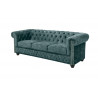 Pohovka CHESTERFIELD 3M 200 CM petrolejová samet Chesterfield Sedací soupravy 43091