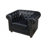 Křeslo CHESTERFIELD černé umělá kůže Chesterfield Sedací soupravy 41448