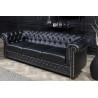 Pohovka CHESTERFIELD 3M 205 CM černá umělá kůže Chesterfield Úložné prostory pod postel 41447