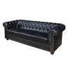 Pohovka CHESTERFIELD 3M 205 CM černá umělá kůže Chesterfield Úložné prostory pod postel 41447