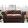 Pohovka CHESTERFIELD II 2M 150 CM vintage hnědá mikrovlákno Chesterfield Úložné prostory pod postel 40653
