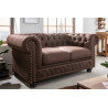 Pohovka CHESTERFIELD II 2M 150 CM vintage hnědá mikrovlákno Chesterfield Úložné prostory pod postel 40653