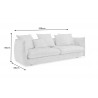Pohovka Cocooning 225cm Šedá plyšová látka  Sedací soupravy 43440