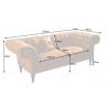Pohovka Paris Chesterfield 225cm tmavě žlutá samet Chesterfield Sedací soupravy 40404