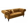 Pohovka Paris Chesterfield 225cm tmavě žlutá samet Chesterfield Sedací soupravy 40404