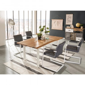 Sada 2 elegantních křesel Picton - šedá/bílá  Křesla A00000277W