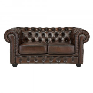 Luxusní sedací souprava Chesterfield z pravé kůže - hnědá Chesterfield Sedací nábytek MH868W