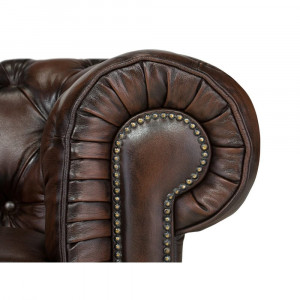 Luxusní sedací souprava Chesterfield z pravé kůže - hnědá Chesterfield Sedací nábytek MH868W