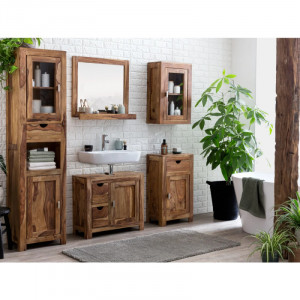 Vysoká koupelnová skříňka Lagarto masiv palisandr VÝPRODEJ  Koupelna MH403W