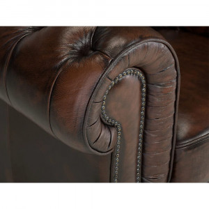 Křeslo Chesterfield hnědé z pravé kůže VÝPRODEJ Chesterfield Křesla MH004CHES