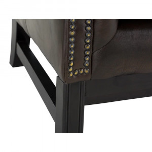 Křeslo Chesterfield Kingsfield z pravé kůže - antik braun Chesterfield Křesla A00000837