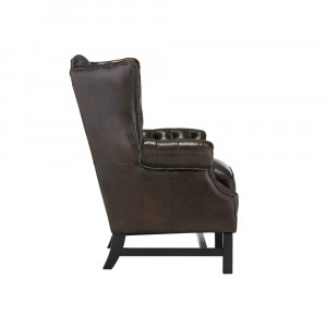 Křeslo Chesterfield Kingsfield z pravé kůže - antik braun Chesterfield Křesla A00000837