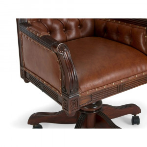 Anglické kancelářské křeslo kožené Windsor mahagon Windsor Kancelářské židle MH0944W