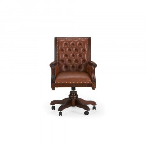 Anglické kancelářské křeslo kožené Windsor mahagon Windsor Kancelářské židle MH0944W