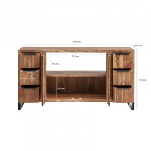 Koupelnový set široká komoda a zrcadlo Wild - akát VÝPRODEJ Wild Koupelna MH613W