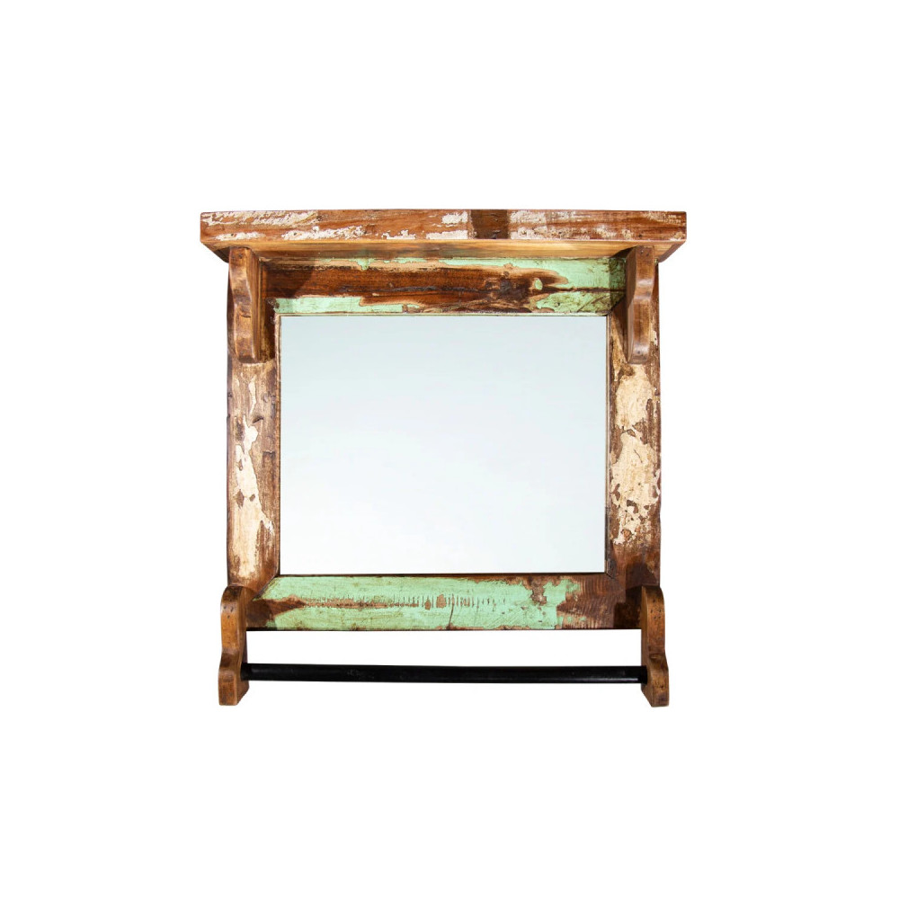 Zrcadlo 49x51 z recyklovaného dřeva VÝPRODEJ  Zrcadla A00000656