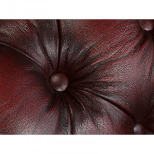 Luxusní dvoumístná pohovka Chesterfield 155cm červená z pravé kůže Chesterfield Sedací soupravy MH370CHES