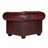 Masivní křeslo Chesterfield z pravé kůže - červené Chesterfield Křesla MH862W