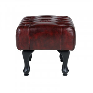 Stolička Chesterfield Keynes z pravé kůže - červená Chesterfield Taburety a podnožky MH850W