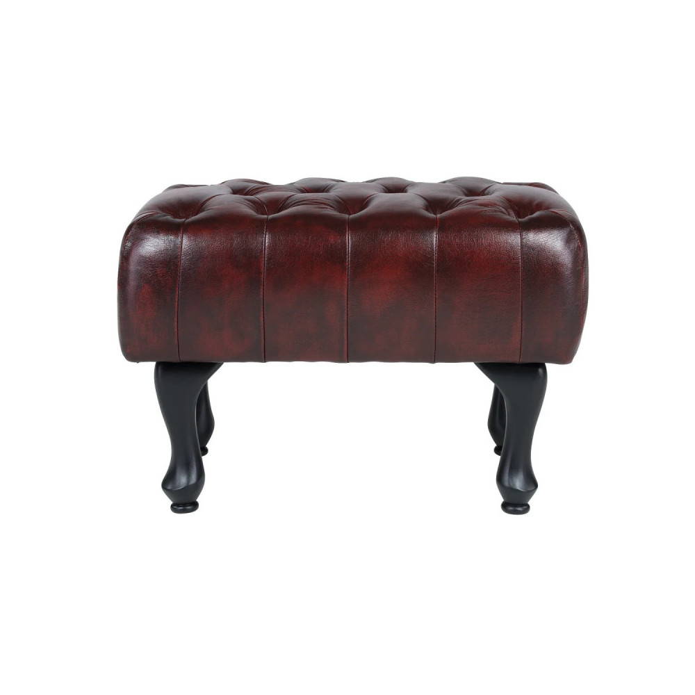 Stolička Chesterfield Keynes z pravé kůže - červená Chesterfield Taburety a podnožky MH850W