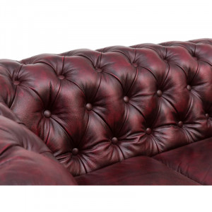 4místná pohovka Chesterfield z pravé kůže - červená Chesterfield Sedací nábytek MH907W