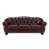3místná pohovka Chesterfield Oxford z pravé kůže - červená Chesterfield Pohovky MH858W