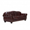 3místná pohovka Chesterfield Oxford z pravé kůže - červená Chesterfield Pohovky MH858W