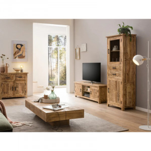 Masivní vitrína II Malawi z mangového dřeva VÝPRODEJ  Obývací pokoj MH1478W