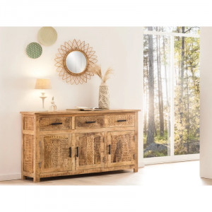 Masivní příborník Malawi 140x80 - mangové dřevo VÝPRODEJ  Příborníky A00001484W