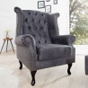 Šedý ušák Chesterfield mikrovlákno  Křesla 37473