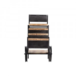 Industriální vozík IRON s úložným prostorem z masivu VÝPRODEJ  Odkládací stolky A2044